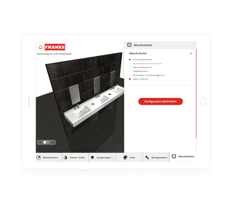 Image for From design thinking to the finished product: 3D configurator for Franke