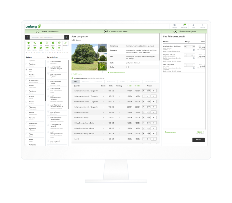 Image for E-commerce web app for horticulture