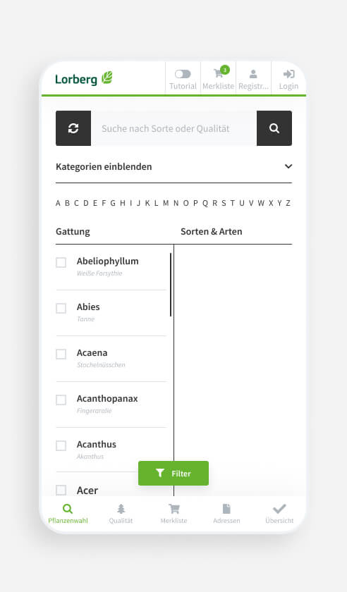 Lorberg Web App - Mobile UX