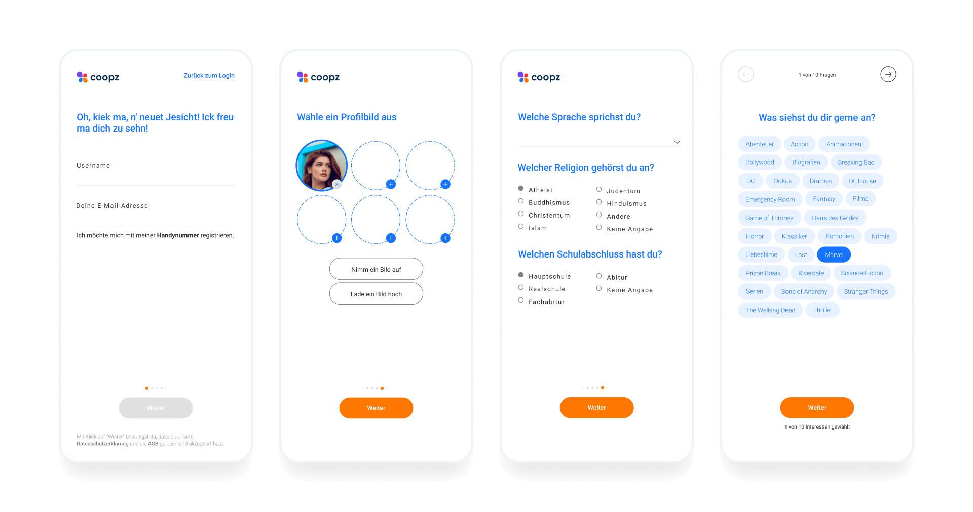 Onboarding mobiler Apps